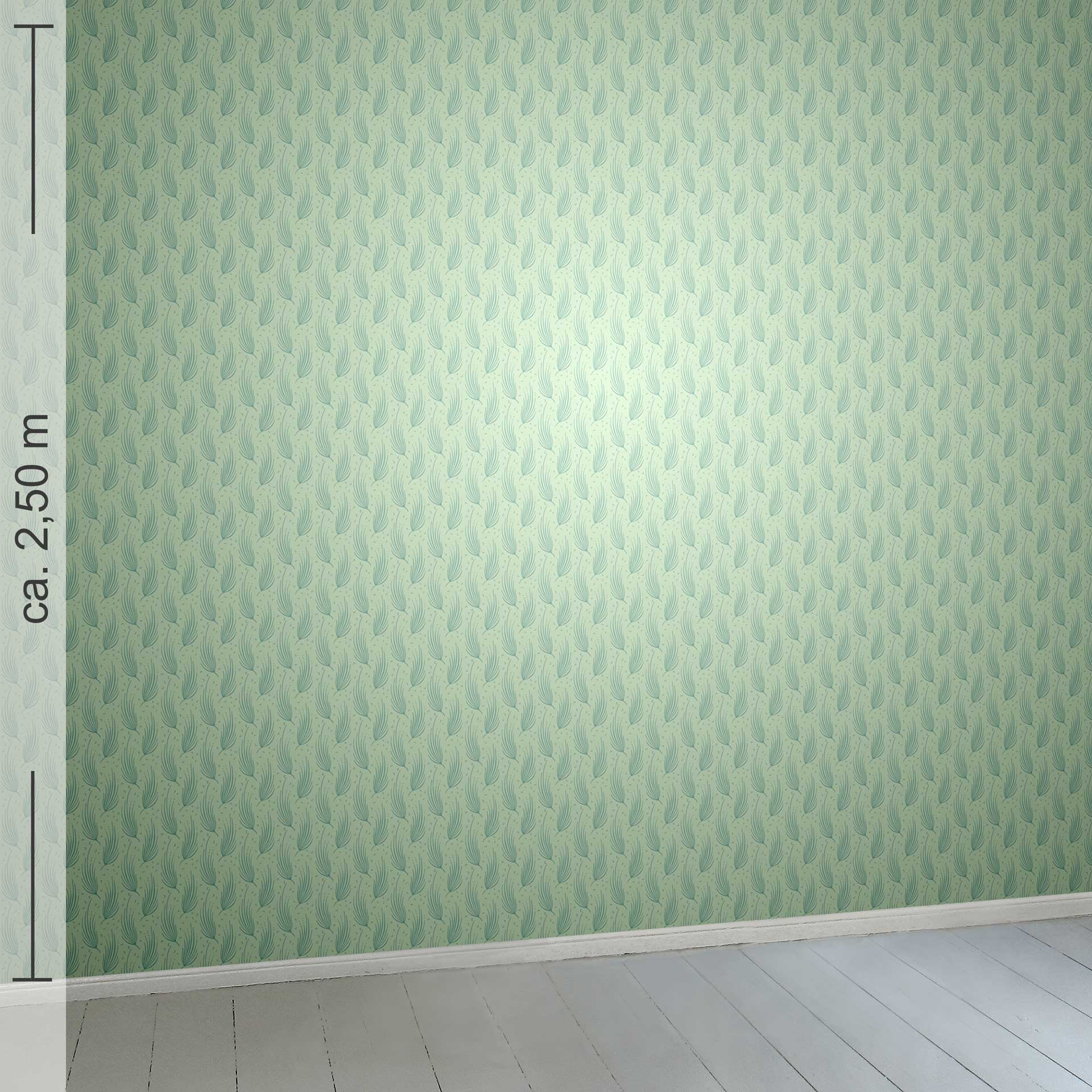 kleingemustert 5k, Raumansicht ca. 2,50 m x 2,50 m
