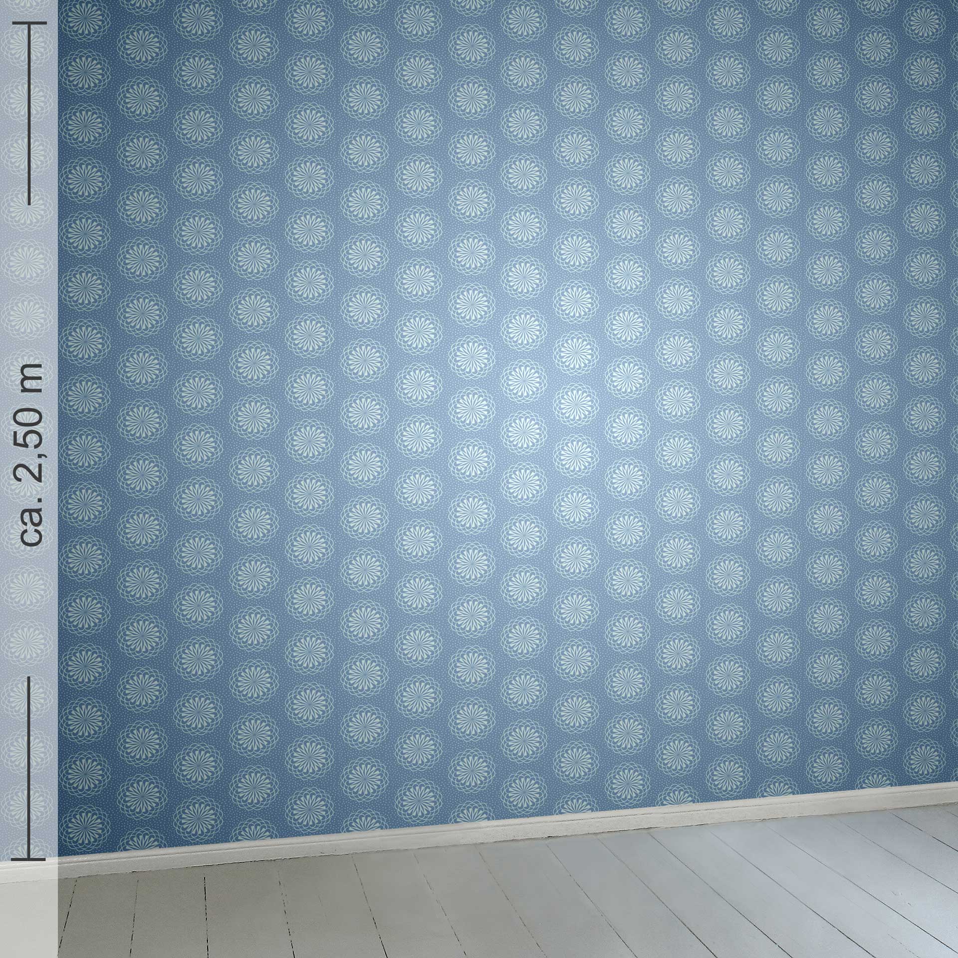 großgemustert 1k, Raumansicht ca. 2,50 m x 2,50 m