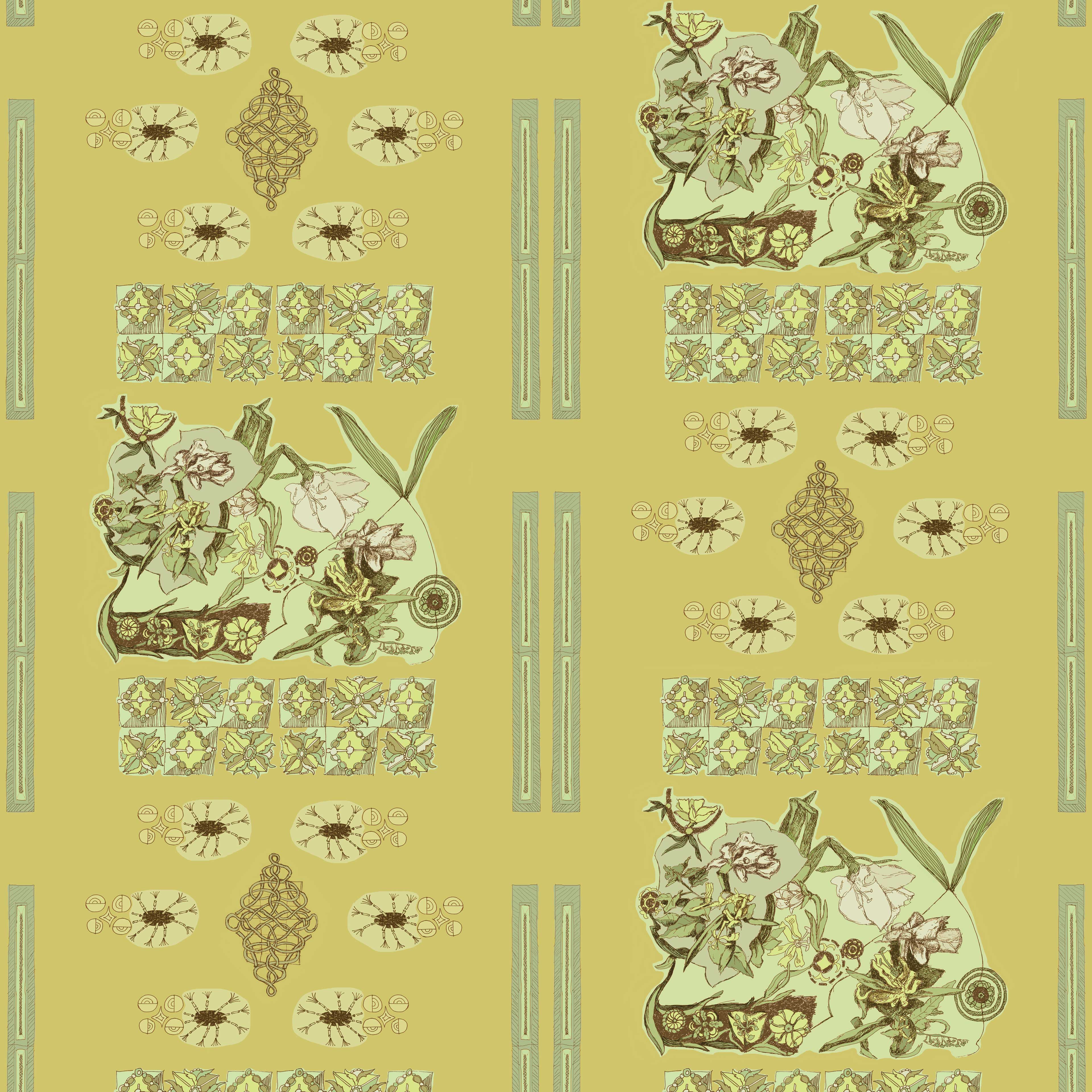 floral 1h, eine Bahnbreite 50 cm