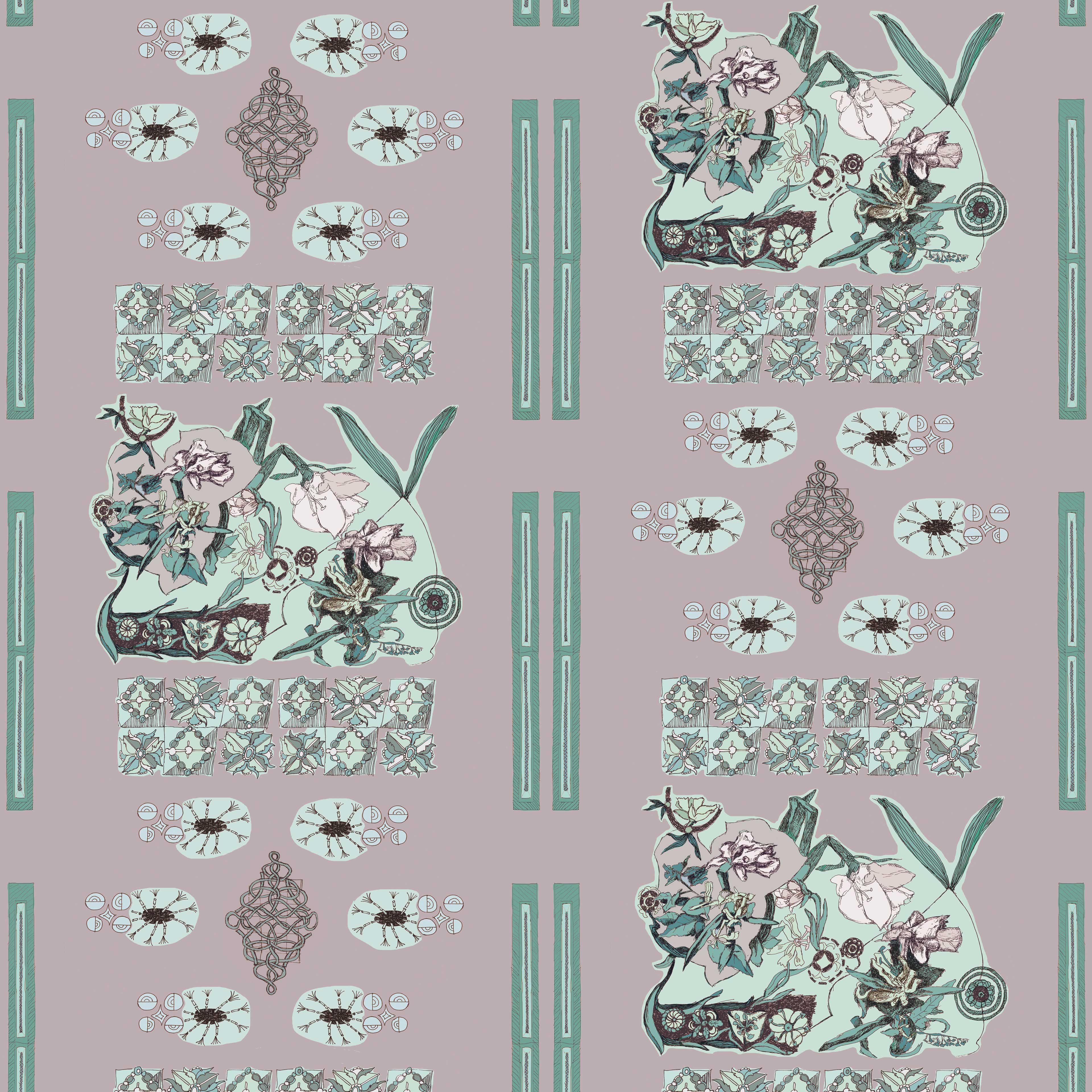 floral 3h, eine Bahnbreite 50 cm