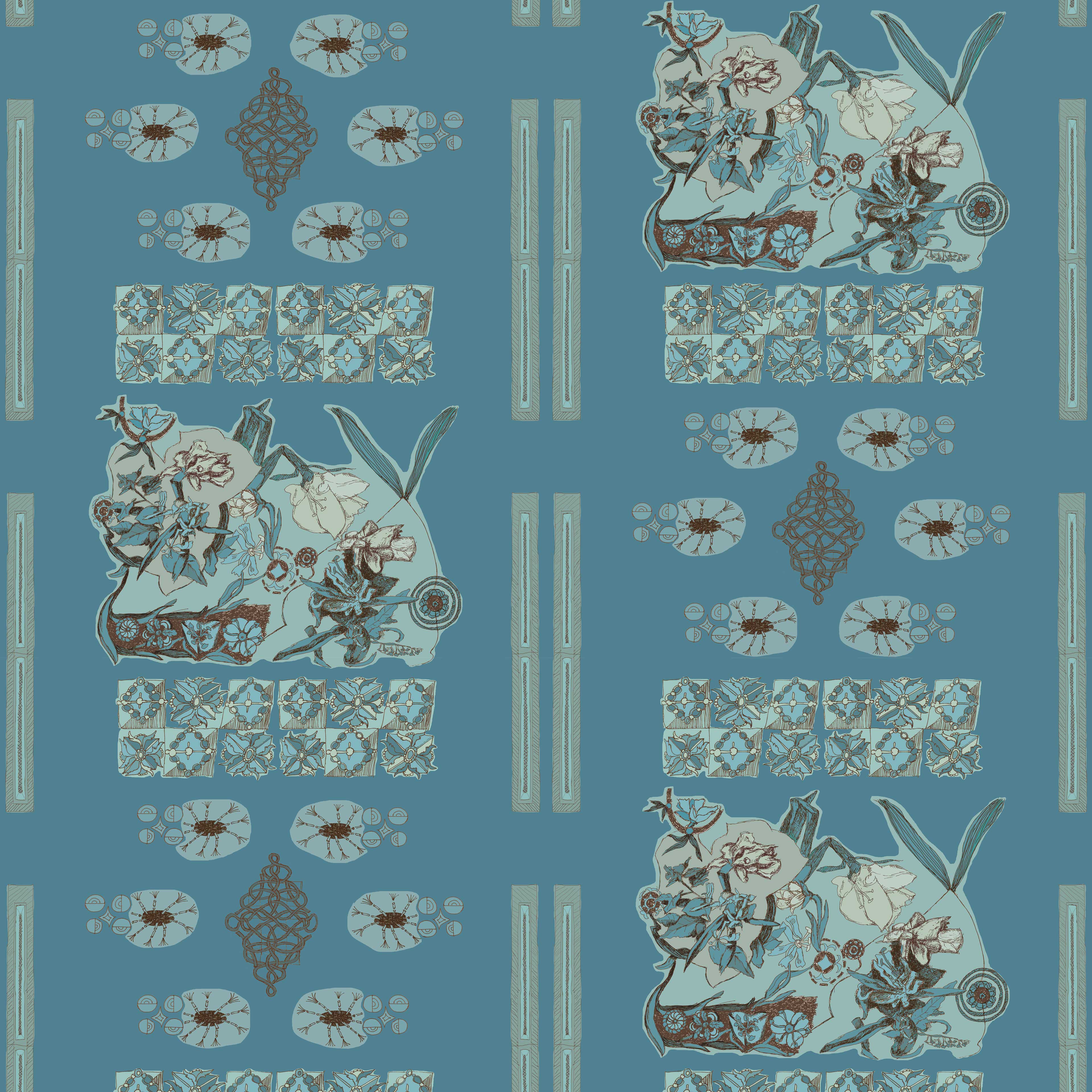 floral 4h, eine Bahnbreite 50 cm