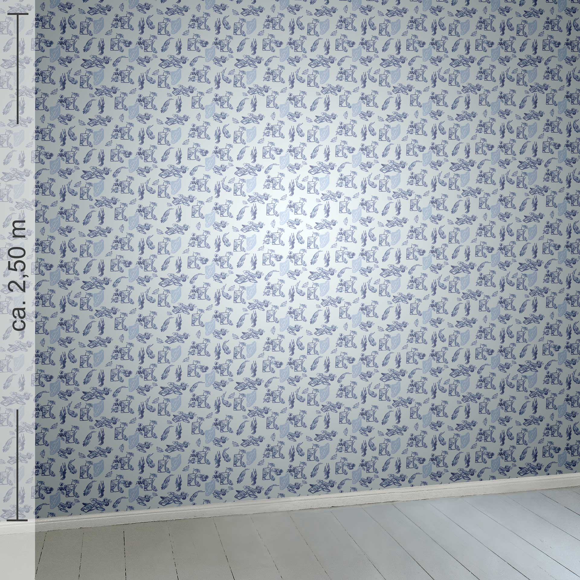 kleingemustert 2h, Raumansicht ca. 2,50 m 2,50 m