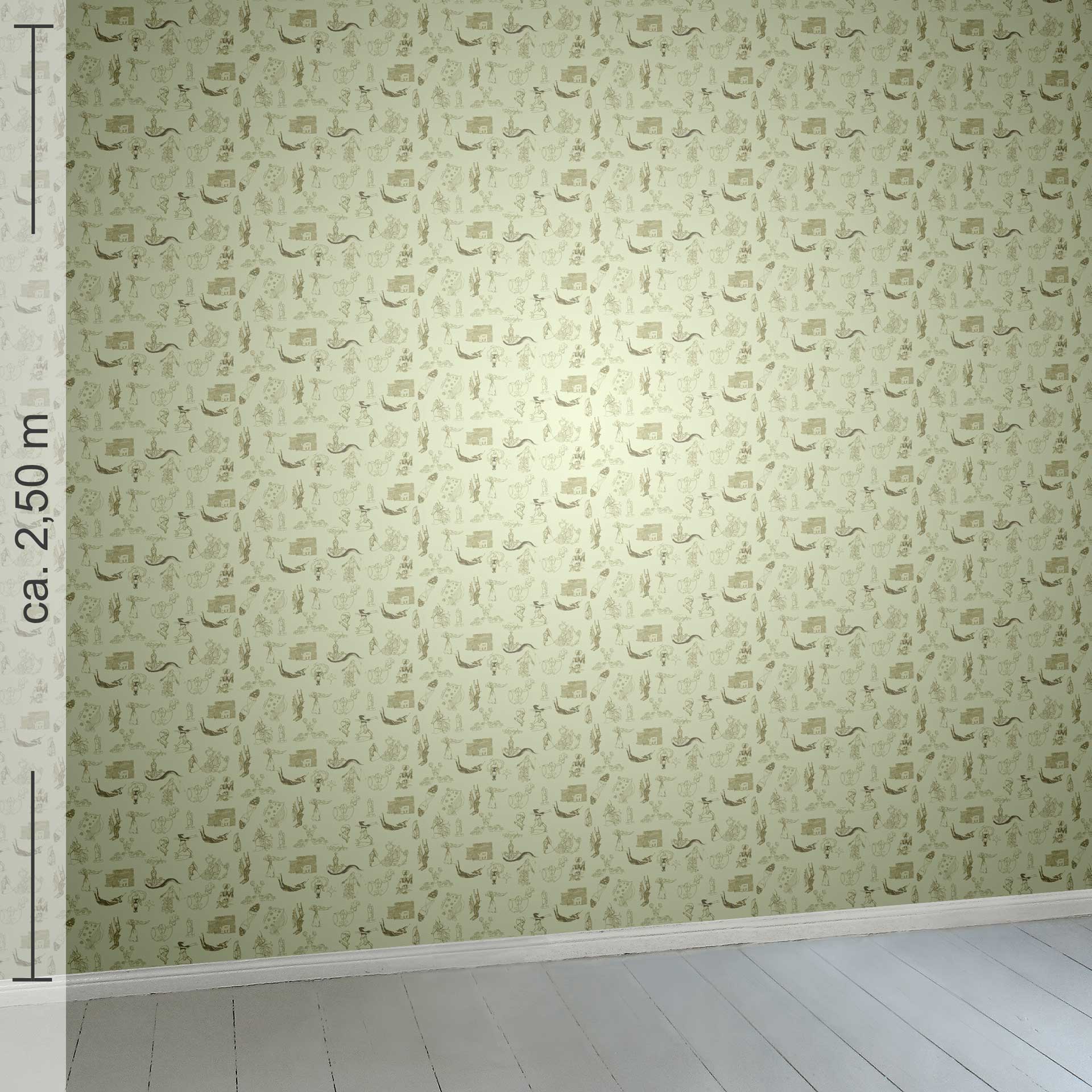 kleingemustert 9h, Raumansicht ca. 2,50 m x 2,50 m