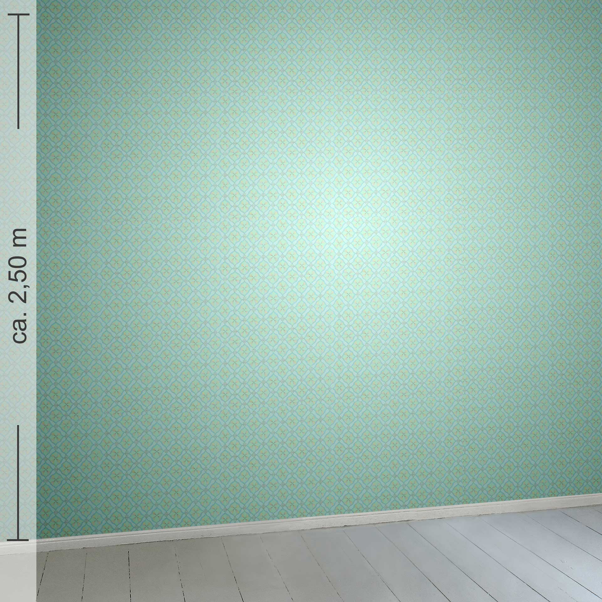 kleingemustert 12h, Raumansicht ca. 2,50 m x 2,50 m
