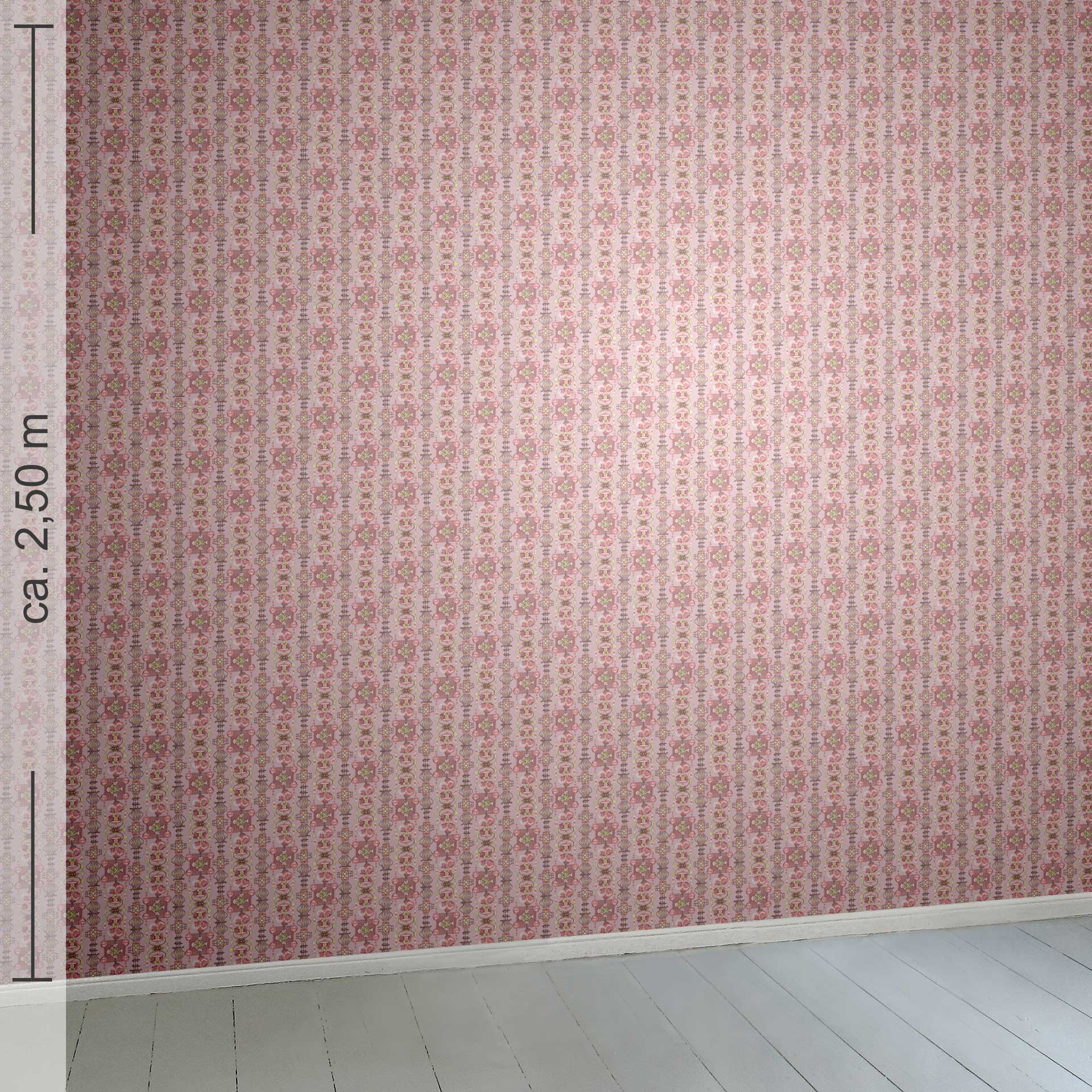 kleingemustert 16h, Raumansicht ca. 2,50 m 2,50 m